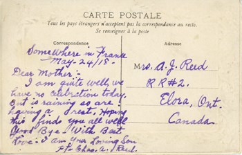 May 24, 1918 postcard, back